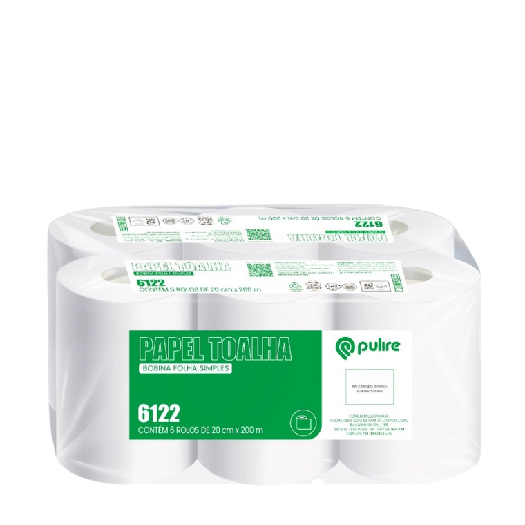 Papel Toalha Bobina Folha Simples